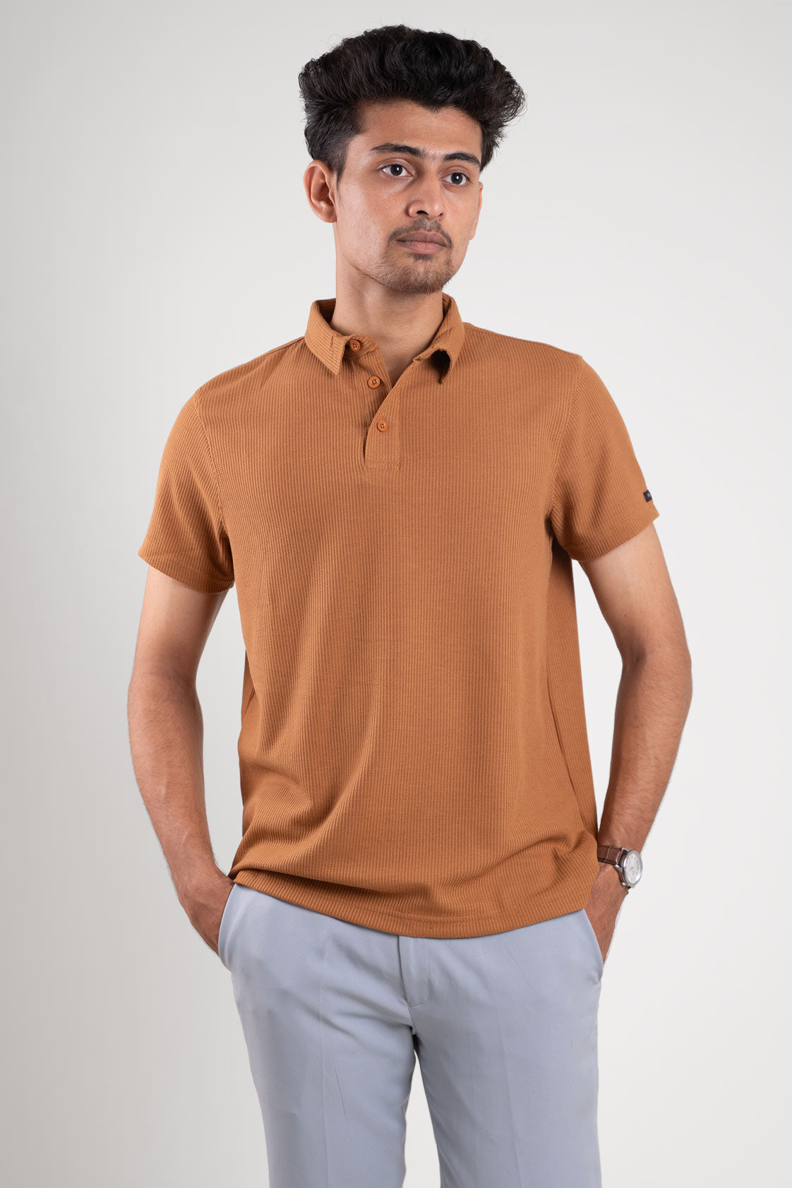 brown polo for men