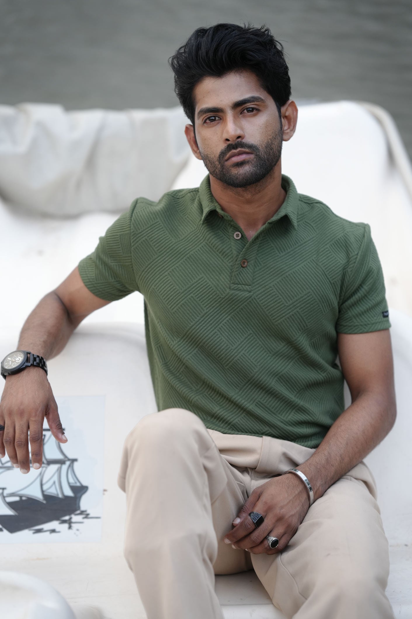 Boldman Green Polo Tshirt  For Men