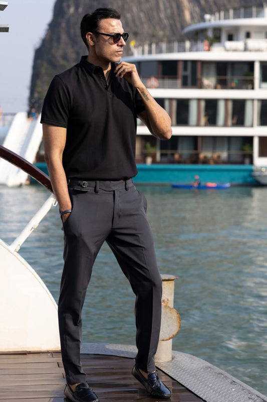 Nova Black Polo Tshirt For Man